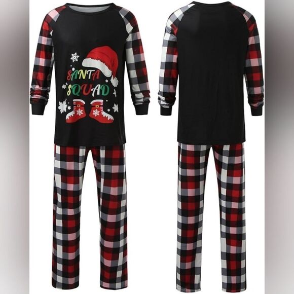 Festive ‘Santa Squad’ Christmas Family Pajama Set - Size Large UNISEX - Picture 1 of 5